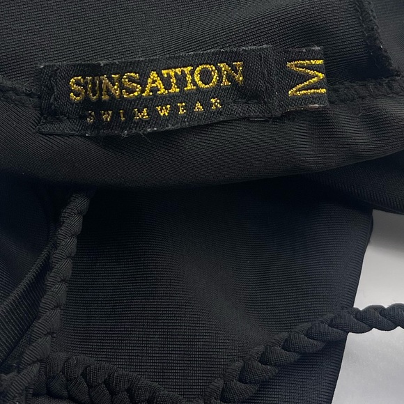 NWT SUNSATION Sexy Black Braided Rope String Bikini Size Small in Black - Picture 7 of 9
